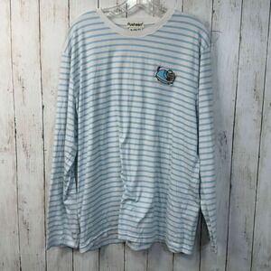 Pusheen Women's Striped Long Sleeve Tee Cute Cat Graphic Cotton Blend Size XL